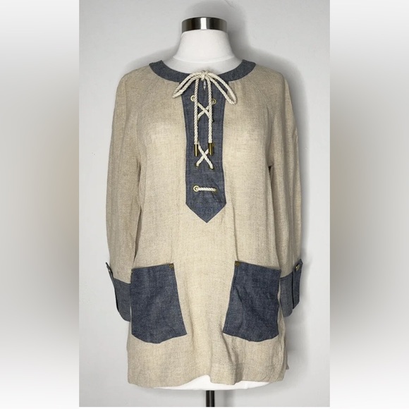 Tory Burch Gauze Tunic Top Tie Front Size: 6 - Picture 1 of 7